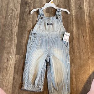 Striped Blue Denim Overalls for Kids